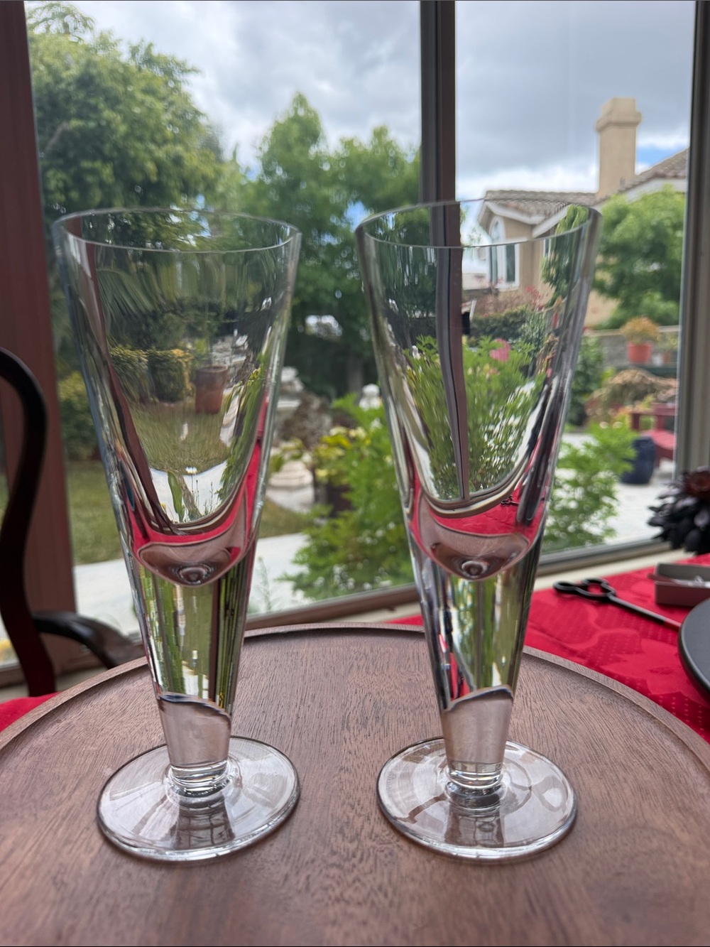 Pair Discontinued Calvin Klein wine  Glass Champagne Flutes stamped